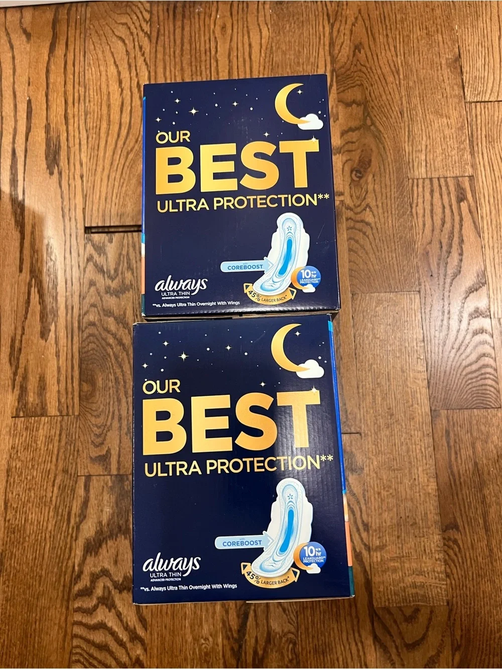 Always Ultra Thin Overnight Pads Bundle 2 Pack 76 Count Each New Sealed